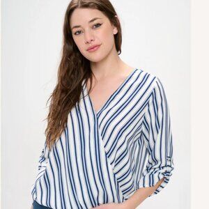 Women's blue striped blouse, size S